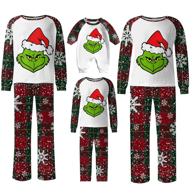 Pijamas navideños a juego Grinch - TKing Fashion 2024 Nuevos conjuntos de pijamas navideños familiares a juego Grinch, pijamas navideños navideños para parejas, adultos y niños, 4 Años