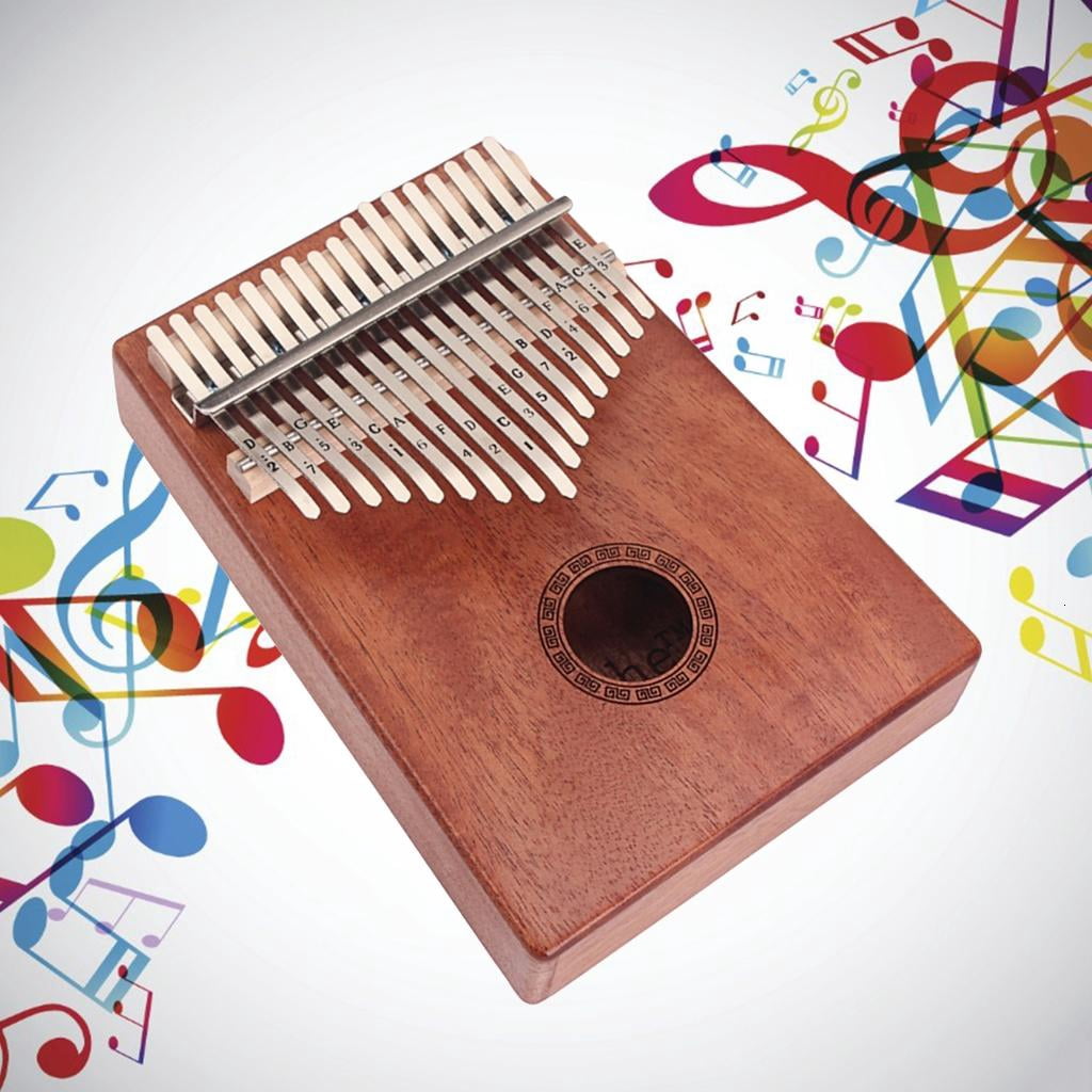Yihuala Kalimba 17 Keys Thumb Piano with Study Instruction & Hammer Wood Finger Piano for Beginners Professional