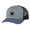 Heather Grey/Blue/Black/Black Clover, variant on Men's Lucky Shamrock circle clover Center Embroidered Golf Mesh Back Trucker Hat, Heather Grey/Black/Black Shamrock