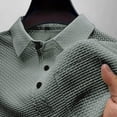 thumbnail image 2 of Men's Ice Silk Casual Business Top T-Shirt Quick Dry Breathable Short Sleeve Turn-Down Collar Solid Color Relaxed Fit Moisture Wicking Golf Workout Daily Wear Streetwear | TOPLIU,Green L, 2 of 6