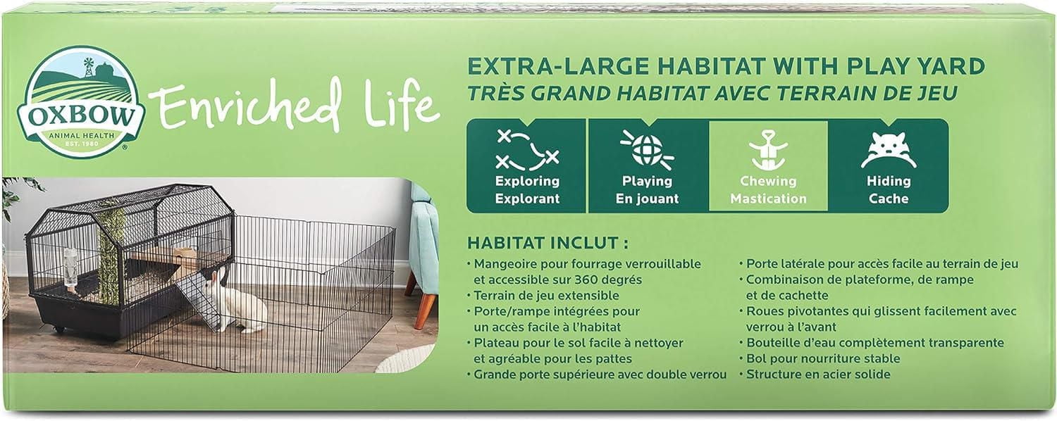 Oxbow Extra Large Habitat With Play Yard Black