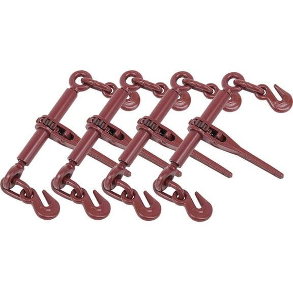 (4 Pack) Ratchet Chain Binder 1/4" - 5/16" Chain Binders Tie Down Hauling