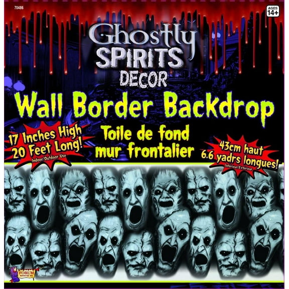 Forum Novelties 20 Foot Long Screaming Faces Wall Border Halloween Party Decoration One Size Unisex