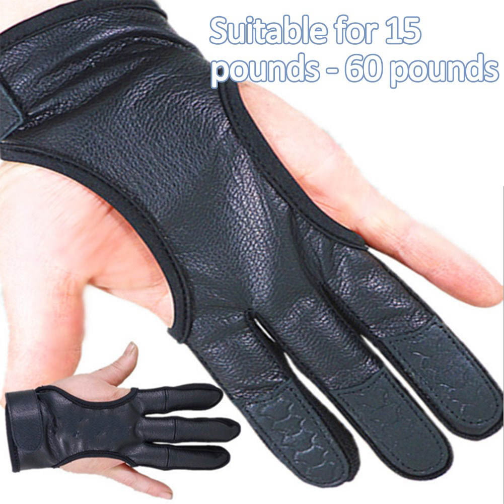 Archery Finger Glove Protect Fingers Guard Tab Double Layer Leather Protect 