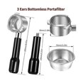 thumbnail image 4 of 54mm Bottomless Portafilter, 3 Ears Espresso Portafilter with Filter Basket, for 8 Series BES870/880 Parts, 4 of 5