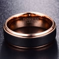 thumbnail image 4 of 8mm Wide Black Matte Rose Gold Men's Tungsten Steel Ring, 4 of 4