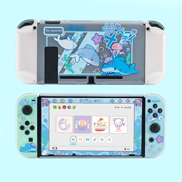 GeekShare Protective Case & Glass Film Kits for Nintendo Switch and Joy Con Shark Clear Cover HardShell
