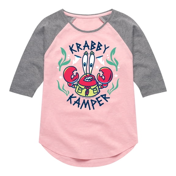 Kamp Koral - Krabby Kamper - Toddler & Youth Girls Raglan Graphic T-Shirt