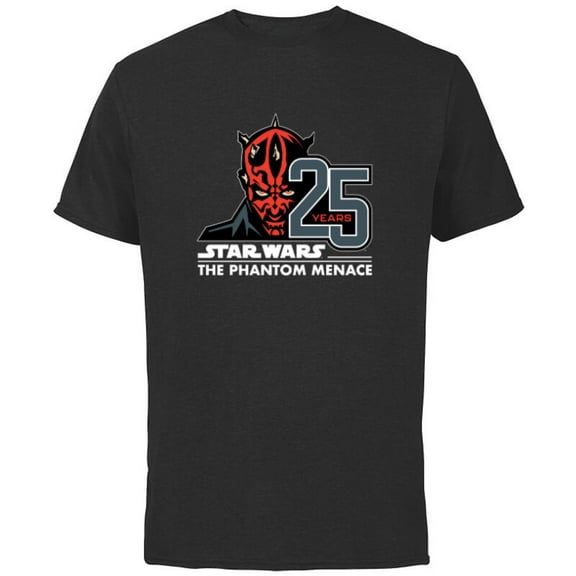 Star Wars The Phantom Menace 25th Anniversary Darth Maul- Short Sleeve Cotton T-Shirt for Adults - Customized-Black