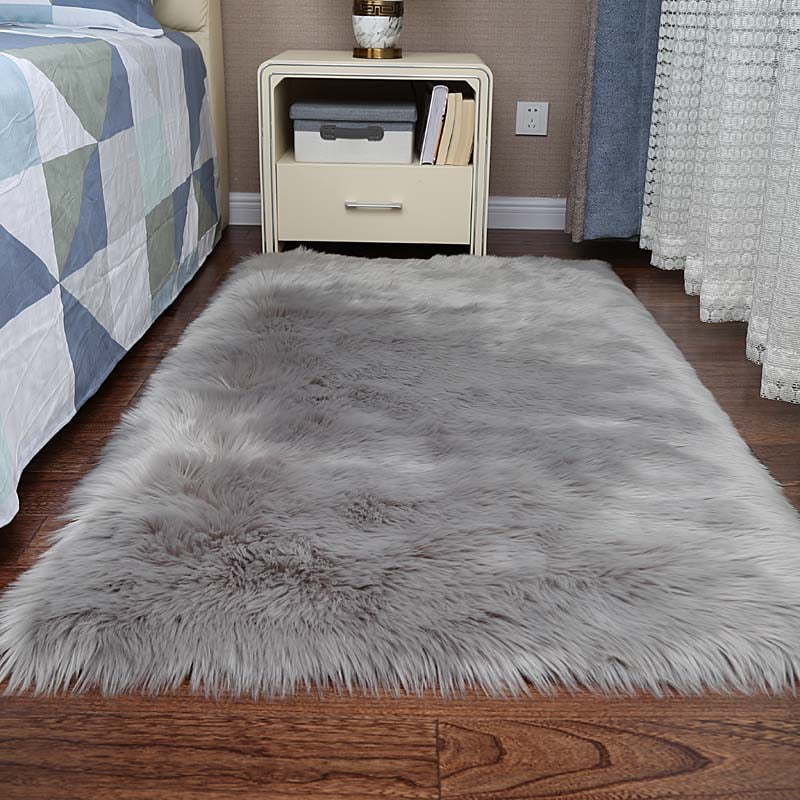 Washable Soft Fluffy Rugs Faux Fur Sheepskin Rug Large Wool Shaggy Area Rugs Faux Fur Hairy Mats Rectangle Floor Mat For Bay Window Tea Table Living Room Bedroom, 29.5