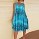 thumbnail image 2 of Vestido Estampado Chaleco Camiseta Vestido corto Sin mangas Mujer Ropa de verano, Azul claro, XL Methold AP002136-28, 2 of 5