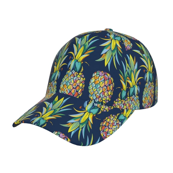 Teaboi Colorful Pineapples Pattern Baseball Cap, UV Protection Adjustable Sports Cap, Outdoor Hat for Men and Women