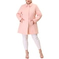 thumbnail image 2 of Agnes Orinda Women's Plus Size Turndown Collar Side Pocket Single Breasted Coat, 2 of 6