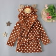thumbnail image 2 of Odeerbi Christmas Outfit For Boys Girls Toddler Baby Hooded Nightgown Autumn Winter Dot Belt Christmas Style Plush Bathrobe Coffee, 2 of 9