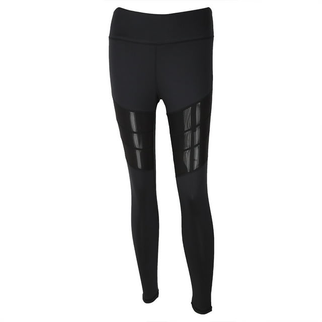 Mujeres de cintura alta Yoga Running Fitness Leggings Pantalones Hollow Hip Lifting Pantalones (S)