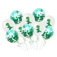thumbnail image 2 of 10 Uds Globo de Látex Globo de Aire Decoración de de Confeti para Habitación de Niños Y Guardería 5 dinosaurios 5 lentejuelas verdes, 2 of 9