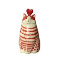 thumbnail image 1 of Polka Dot Cat Vase Gift For Cat Lovers - Scaled Dots - Single Stem Small Hole With Heart - Handmade, 1 of 2