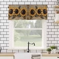 thumbnail image 4 of Sunflower with Bee Valances for Windows Sunflower Retro Linen Pastoral Rod Pocket Curtain Valance Window Treatment Short Curtains for Kitchen Living Room, 42"x18", 4 of 5