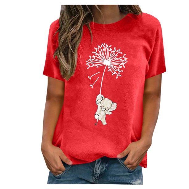 Pntutb Blusa informal de manga corta con estampado de moda de verano para mujer Pntutb Pntutb-5533