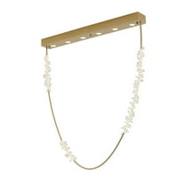 Bethel International LED Chandelier Gold Stainless Steel & Crystal