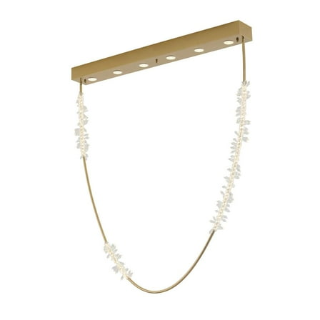 Bethel International LED Chandelier  Gold Stainless Steel & Crystal