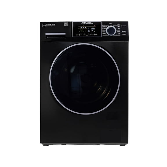 Equator All-in-One Washer Dryer VENTED-DRY 30% FASTER than Condense 15lb 110V in Black with Adjustable legs, Dual Fans and Sleek Black Design