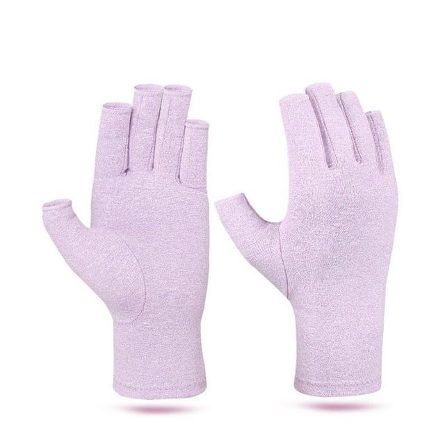 Arthritis Compression Gloves Relieves From Rheumatoid Carpal Tunnel Hand Gloves Fingerless For Computer Typing And Dailywork Support For Hands And Joints,Purple Nail Stickers M