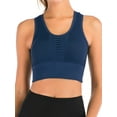thumbnail image 1 of Women's Mesh Openwork Sports Bra Medium-Impact Workout Crop Athletic Tops Longline Yoga Bras, 1 of 5