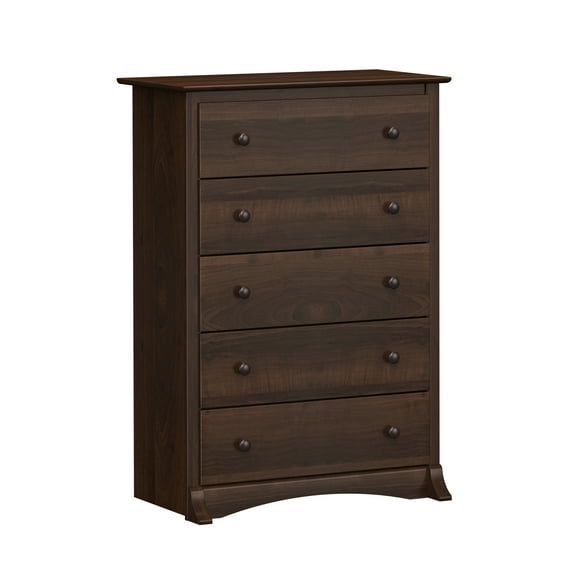 Prepac Fremont Espresso 5-Drawer Chest Dresser for Bedroom for Adults, 17.75"Dx31.5"Wx44.75"H