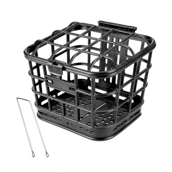 Bike Basket Bike Front Basket Large Capacity Anti Extrusion PP Material Detachable Basket with Lid for Electric Bike