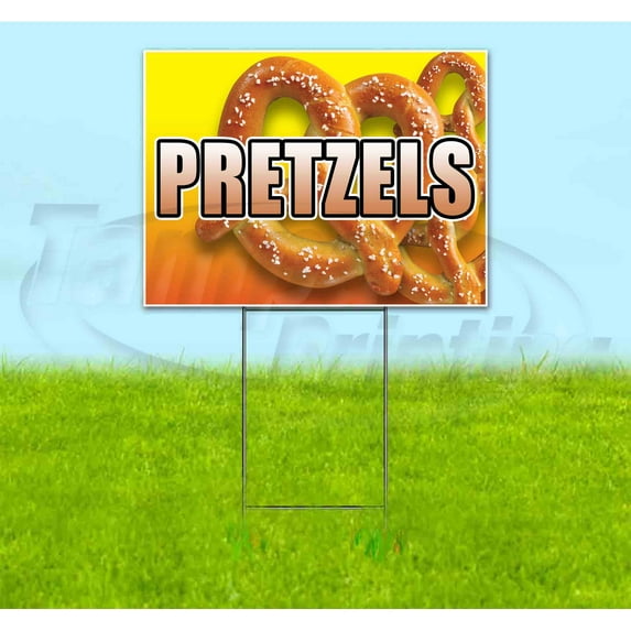 Pretzels (18" x 24") Yard Sign, Includes Metal Step Stake