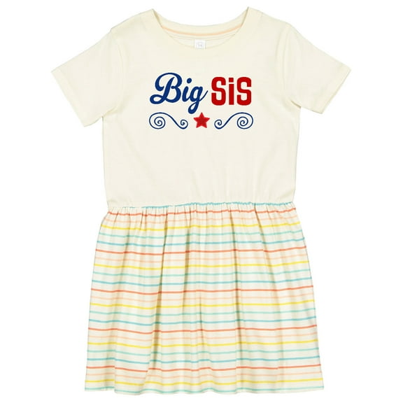 Inktastic Big Sis Patriotic Sister Girls Toddler Dress