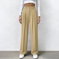 thumbnail image 4 of XFLWAM Womens Wide Leg Dress Pants Business Casual Flowy Work Palazzo Pants High Waisted Slacks Trousers with Pockets Khaki L, 4 of 9