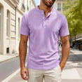 thumbnail image 2 of biudgviw Men's Henley Short Sleeve Shirt Casual Stylish Summer Tee Tops Comfy Textured Button T-Shirt for Everyday Wear, 2 of 6