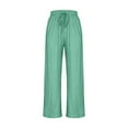 thumbnail image 7 of Tqyyweavej Plus Size Pants for Women Drawstring Wide Leg Stretchy Workout Trousers Straight Leg Casual Solid Color Pants with Pockets, 7 of 7