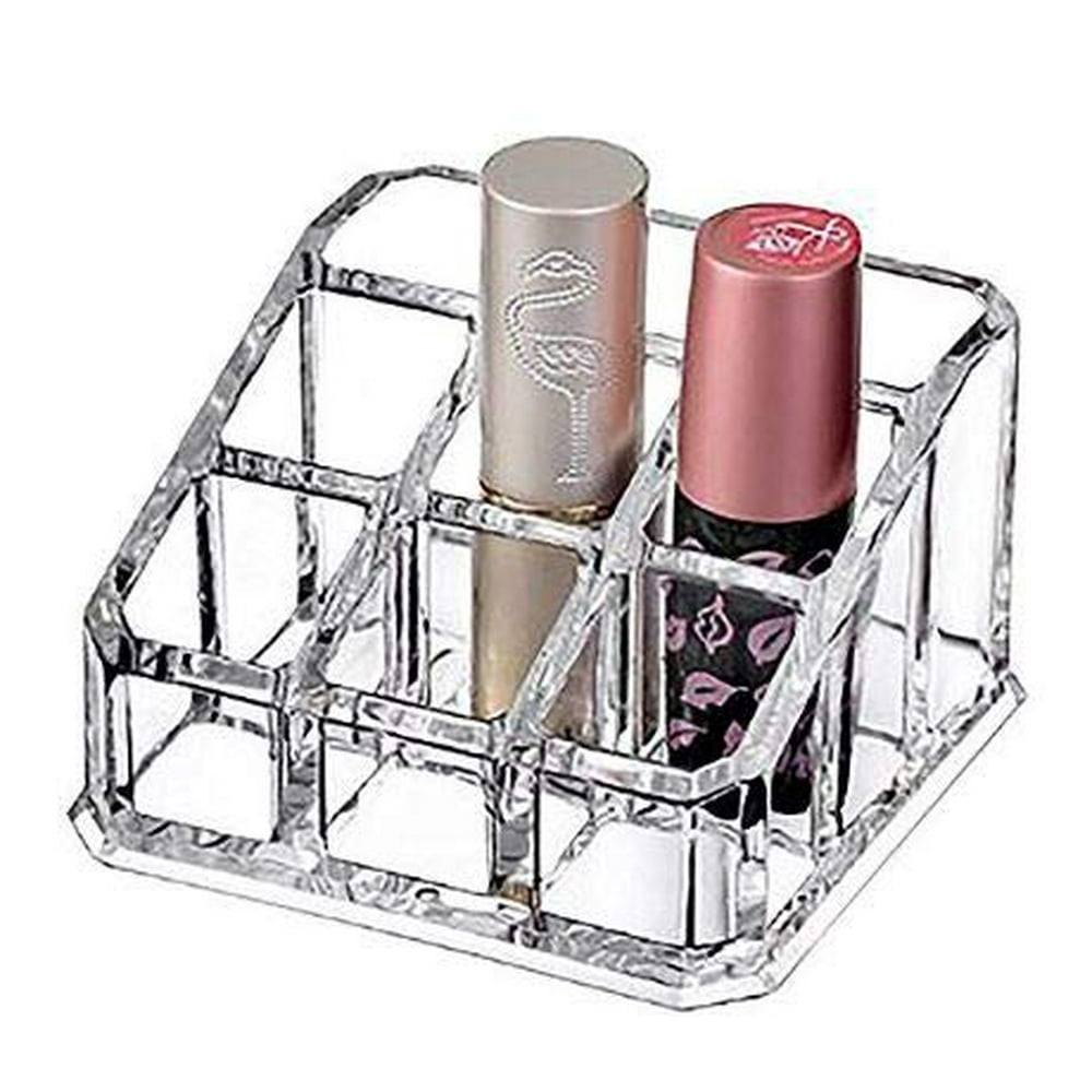 Decor hut 9 Slot lip Stick organizer, Acrylic makeup supplies cosmetic