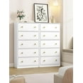 thumbnail image 6 of Nicehill White Dresser for Bedroom with 5 Drawers Wooden Dresser Storage Tower, Chest of Drawers for Closet, Living Room, Hallway, Entryway, Fabric Drawer (White), 6 of 7