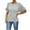 Gray, variant on Womens Oversized Checkered Openwork Knit Top Batwing Sleeve Loose Fit Round Neck Short Sleeve Knitted Pullover Casual Lightweight Summer Fall Sweater