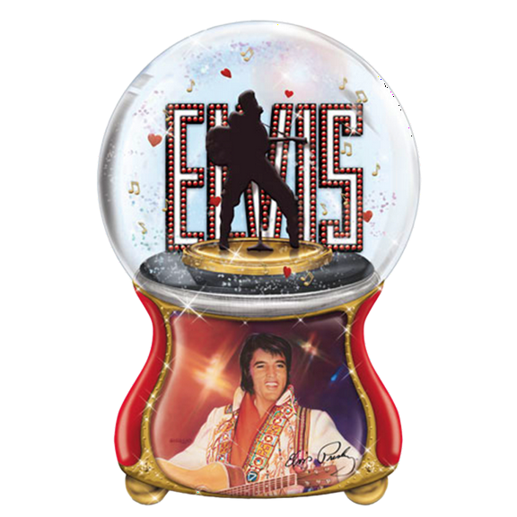 The Bradford Exchange Elvis Presley Hound Dog Musical Glitter Globe 6"-Inches #3