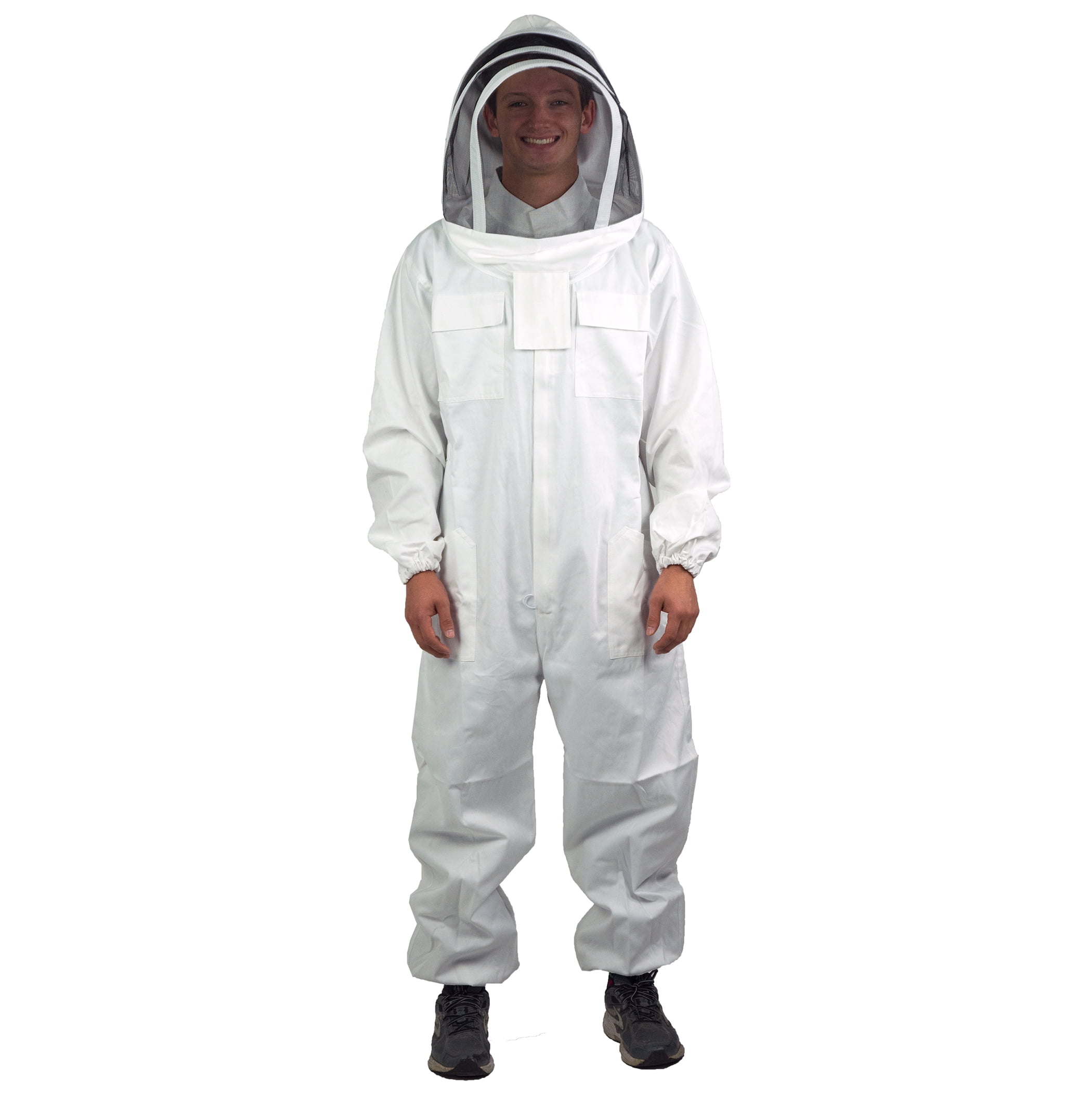 VIVO XXL Professional Cotton Full Body Beekeeping Suit with Veil Hood