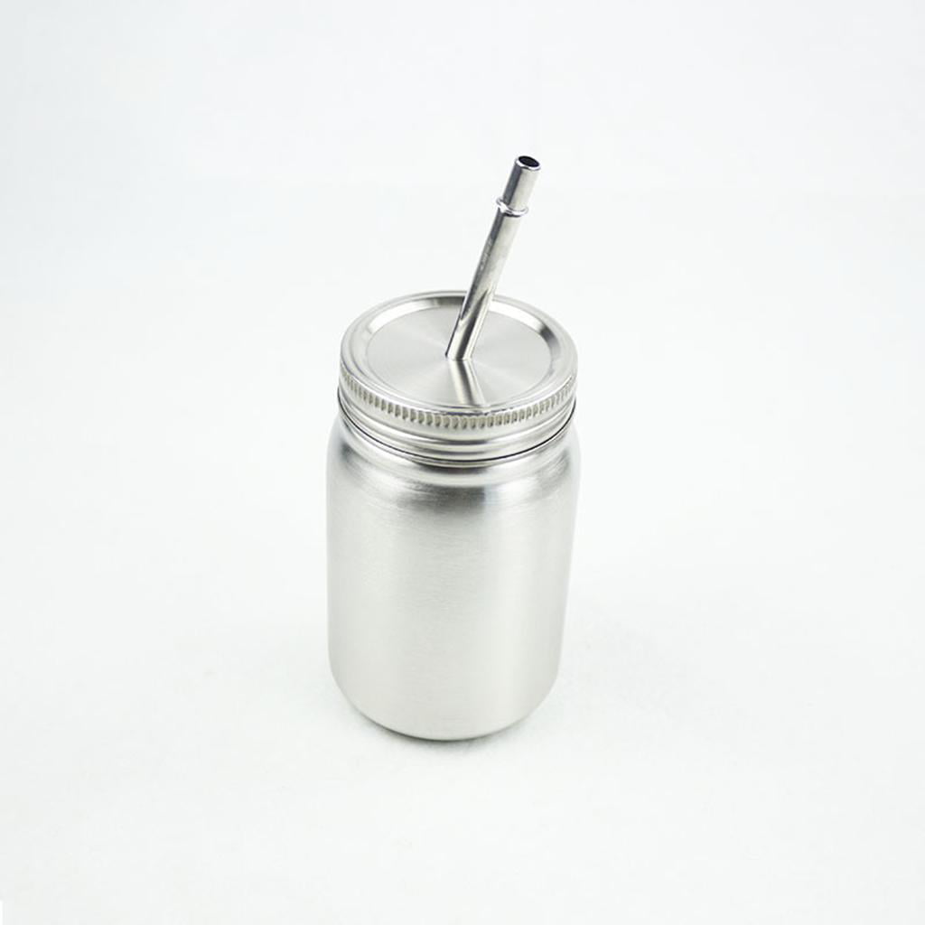 700ml Stainless Steel Mason Jars Bottle with Lid and Straw Double Walled Cup 