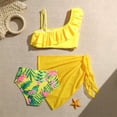 thumbnail image 4 of Kiijoy Girls 3 Piece Swimsuit Ruffle Bikini Set Cover Up Skirt Bathing Suit, Sizes 5-12, 4 of 5