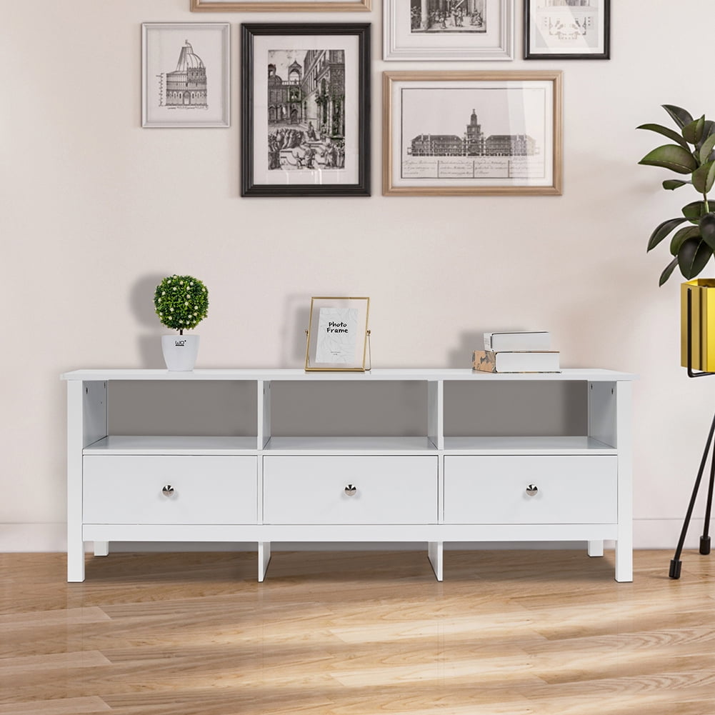 Private Jungle FCH Simple Wood Universal TV Stand with Storage and 3 Pump for TV's up to 55" Living Room Entertainment Center,White Private Jungle FCH Simple Wood Universal TV Stand with Storage and 3 Pump for TV's up to 55" Living Room Entertainment Center,White