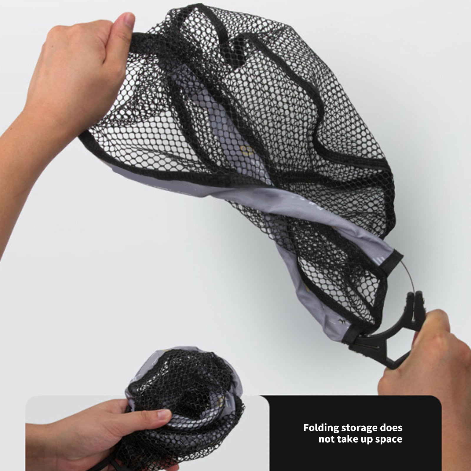 KUFptva Fishing Net with Comfortable Grip Handle Fishing Landing Net Portable for Adult Unisex Small Landing Net Fishing Tool