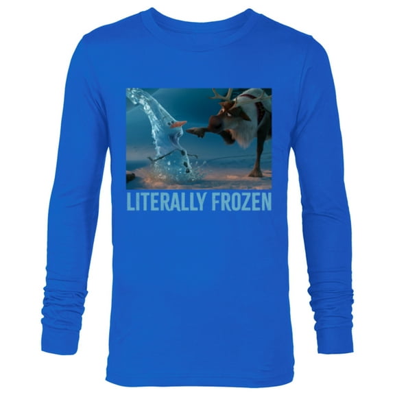 Disney Frozen Olaf and Sven Literally Frozen Meme - Long Sleeve T-Shirt for Men - Customized-Royal