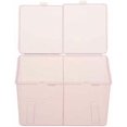 thumbnail image 3 of 2 Grids Plastic Cotton Pad Organizer Holder Dispenser Makeup Organizer Cotton Swab Holder Container Cosmetic Storage Nail Art Organizer 2 Grids Storage Box Pink, 3 of 5