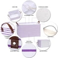 thumbnail image 6 of Hinwo 18.6 Gal./74.4 Qt./70.2 L Canvas Storage Bins, Rectangle Storage Baskets, Storage Cubes with Totes, Drawstring Closure, 22 x 15 x 13 Inches, 2-Pack, Purple Stripe, 6 of 6