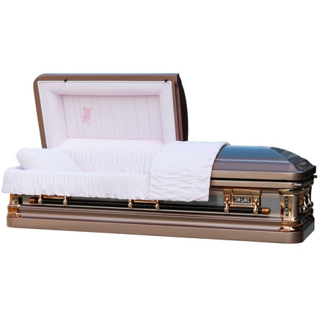 Overnight Caskets, Funeral Casket, Silver Rose With Pink