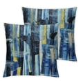 thumbnail image 2 of Nawypu  Abstract Stripes Throw Pillow Cover Watercolor Geometric Multicolor Stripes and Teals Ink Texture Decorative Pillow Case Home Decor Square Pillowcase,Set of 2, 2 of 6