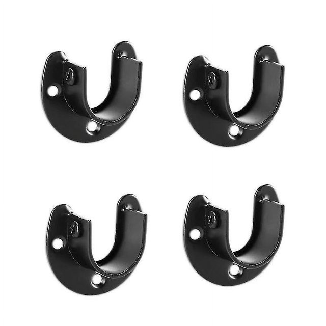Soporte de Tubo Redondo YONGSHENG 4 Piezas Bridas Abiertas de Acero Negro
